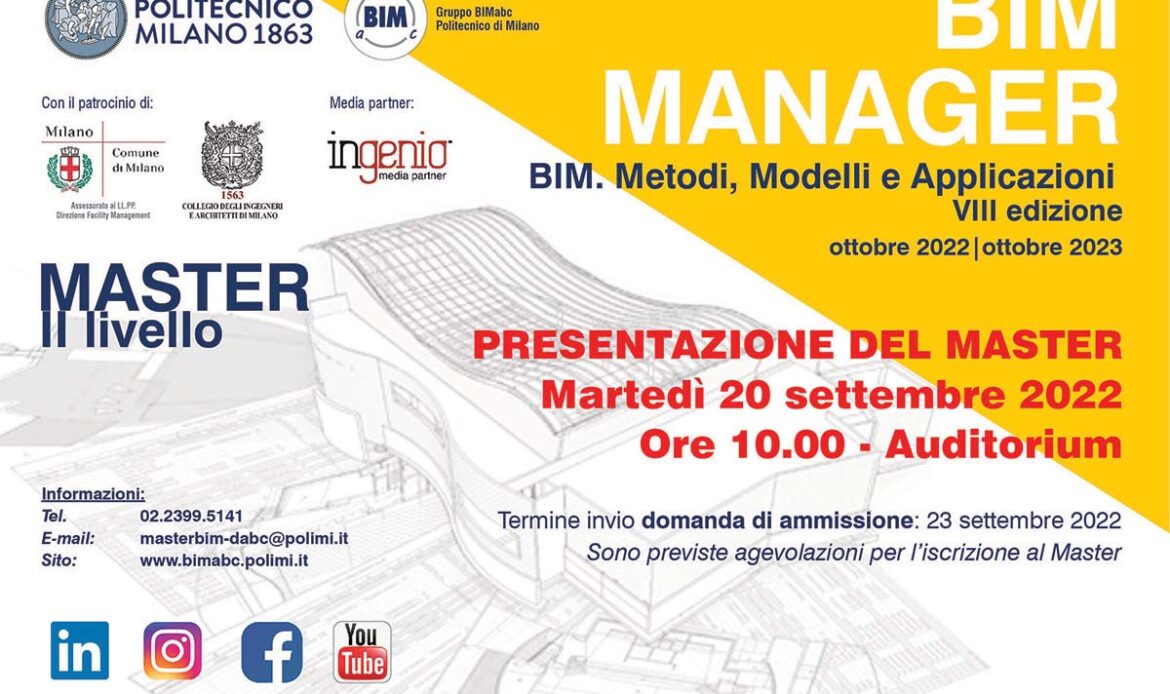Master BIM Manager al Politecnico di Milano