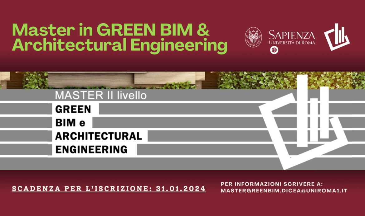 Master in “Green BIM e Architectural Engineering” alla Sapienza di Roma