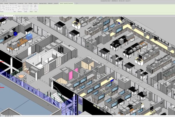 Processo di scansione LIDAR: il modello HRSD in Autodesk Revit (foto CDM Smith)